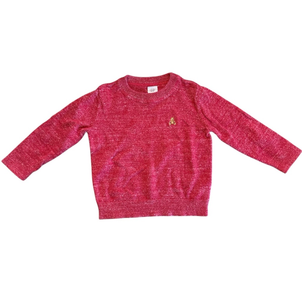 Baby Gap Red Marled Knit Brannan Bear Sweater Size 2T Toddler